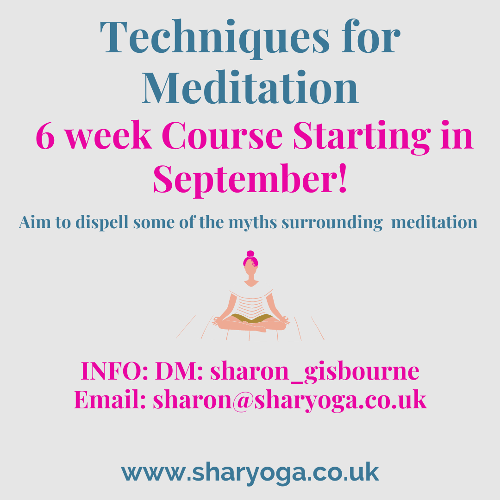 Techniques for Meditation Course New 6 week, online Meditation course. Aim of this course is to dispel some of the myths surrounding meditation. This course will leave you feeling confident and comfortable to evolve your meditation practice and increase your sense of well-being.