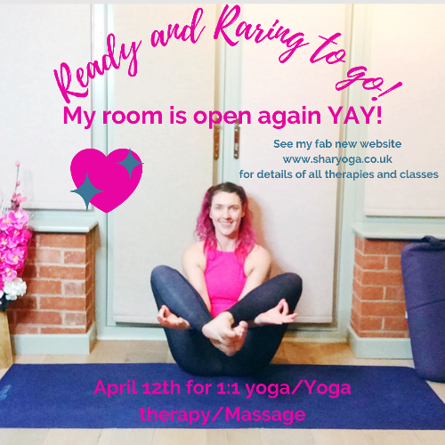 Re-Opening My Yoga Room - Hoooorraahhhh!!! I am happy to say that my home yoga room in Evesham, Worcestershire is re-opening from Monday 12th April!!